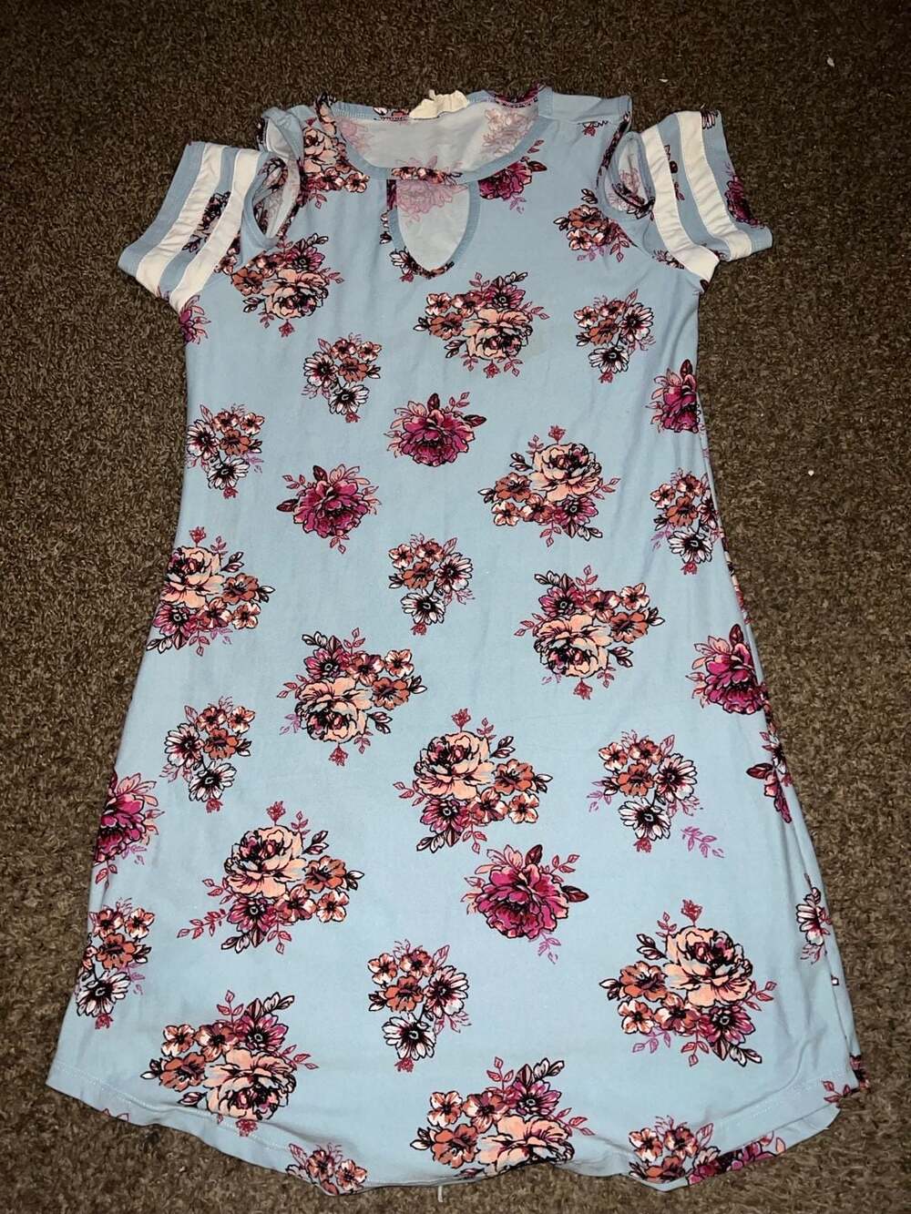 No Comment NY LA Floral Cold-Shoulder T-Shirt Dress